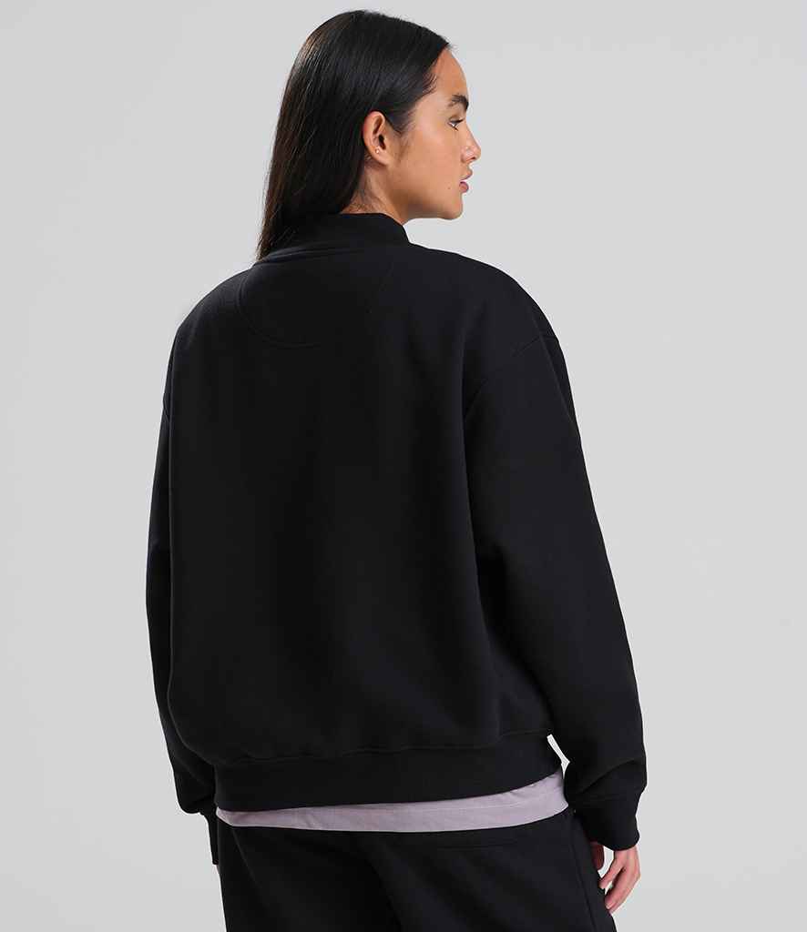 Just Hoods AWDis Signature Heavyweight Bomber Sweat Jacket Deep Black
