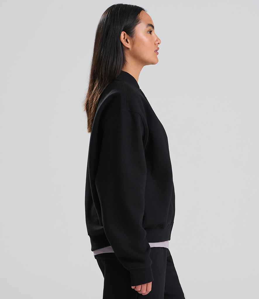 Just Hoods AWDis Signature Heavyweight Bomber Sweat Jacket Deep Black