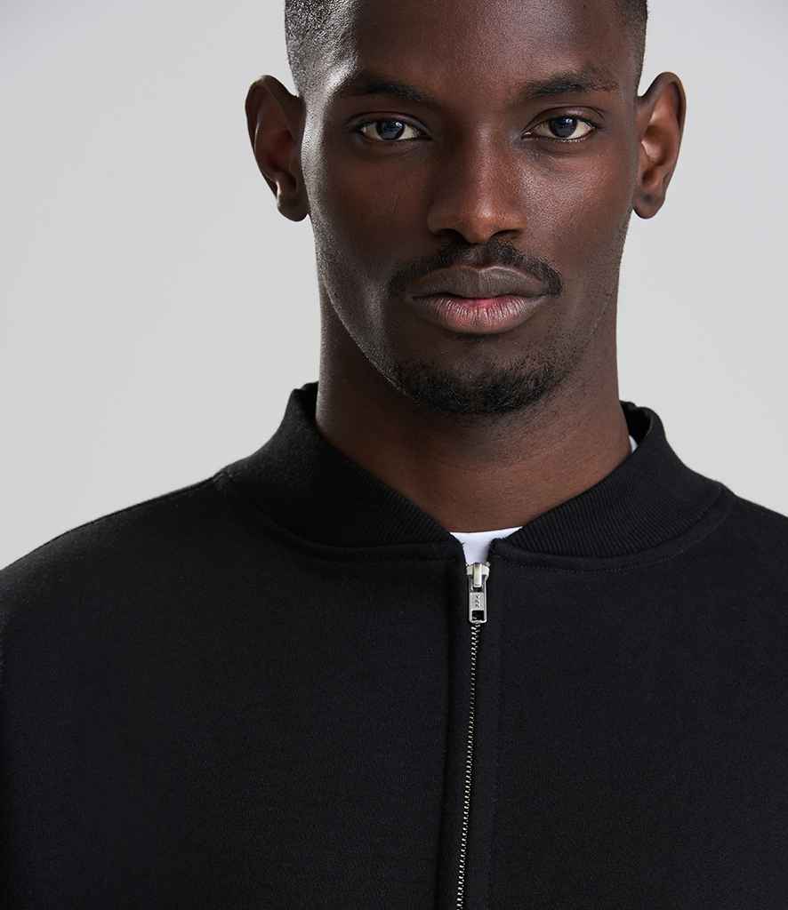 Just Hoods AWDis Signature Heavyweight Bomber Sweat Jacket Deep Black