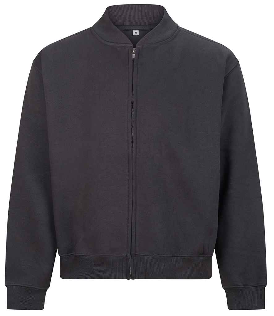 Just Hoods AWDis Signature Heavyweight Bomber Sweat Jacket Solid Charcoal