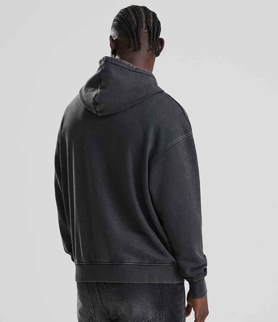 Just Hoods AWDis Vintage Washed Zoodie Washed Black
