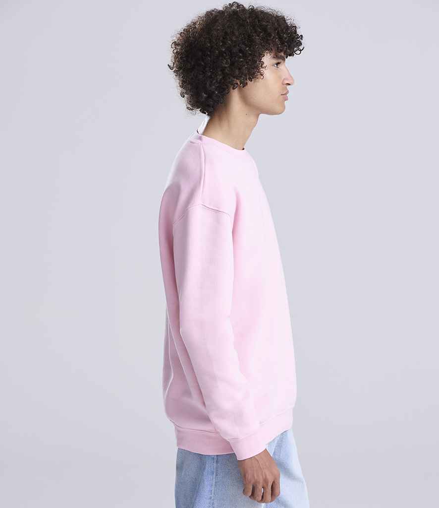 Just Hoods AWDis Unisex Organic Sweatshirt Baby Pink
