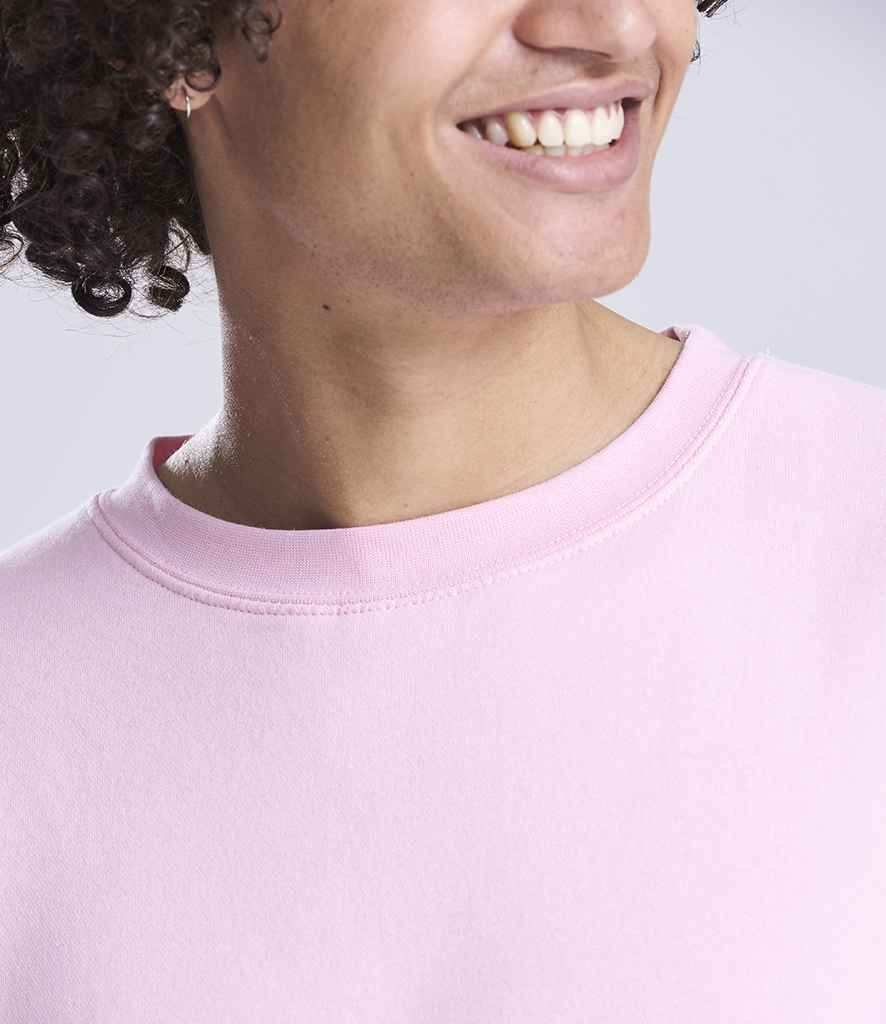Just Hoods AWDis Unisex Organic Sweatshirt Baby Pink