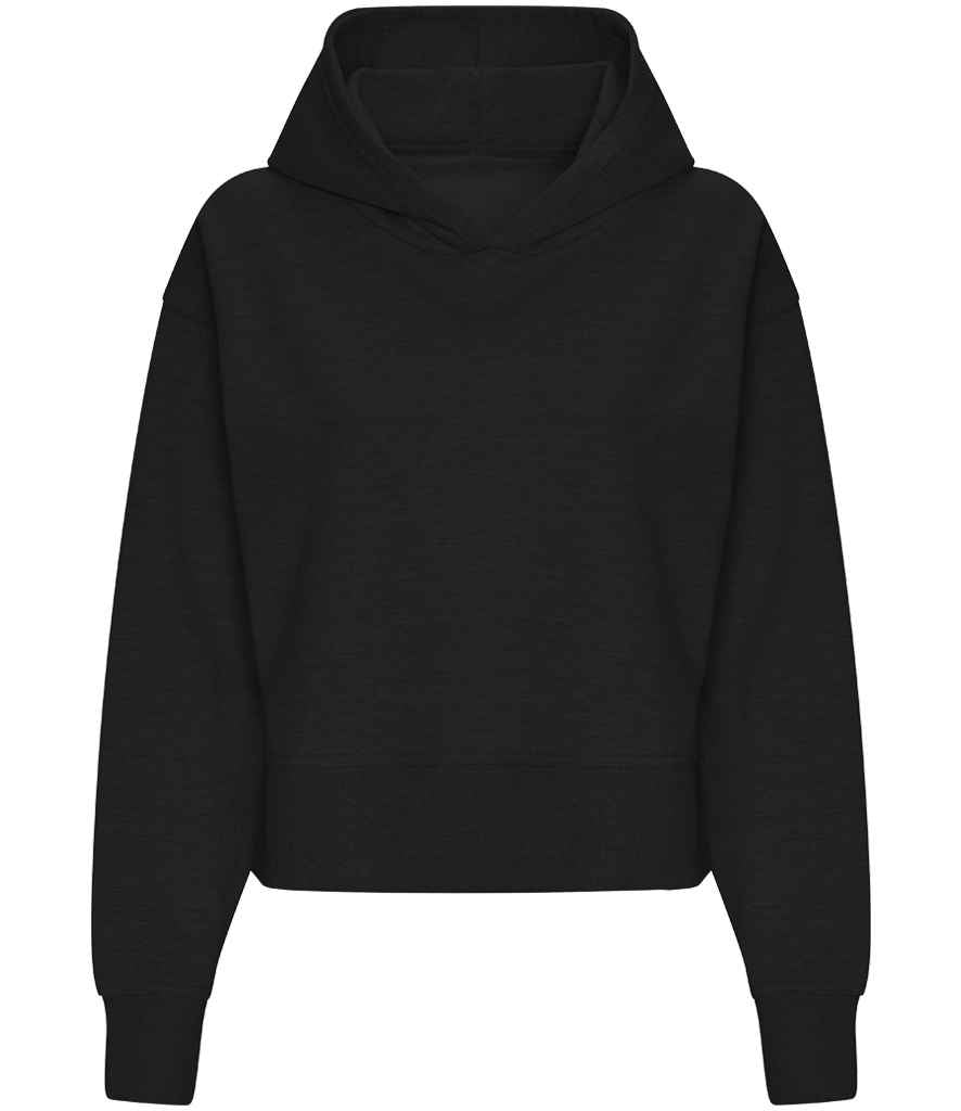 Just Hoods AWDis Ladies Relaxed Hoodie Deep Black