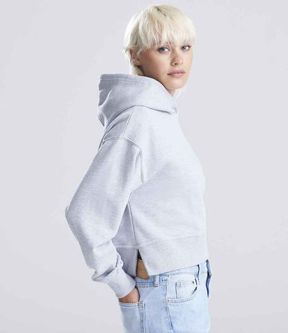 Just Hoods AWDis Ladies Relaxed Hoodie Heather Grey