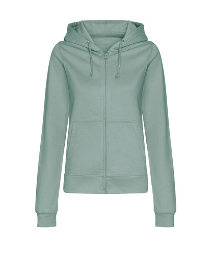 Just Hoods Women’s college zoodie Dusty Green