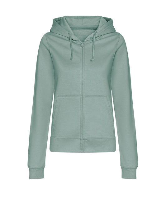 Just Hoods Women’s college zoodie Dusty Green