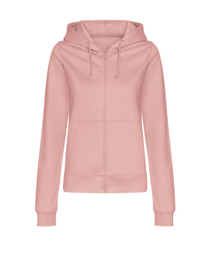 Just Hoods Women’s college zoodie Dusty Pink