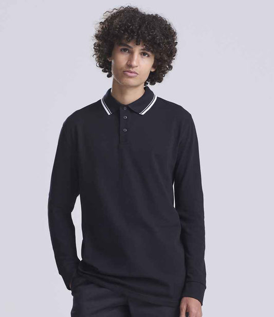 Just Polos AWDis Long Sleeve Tipped 100 Polo Shirt