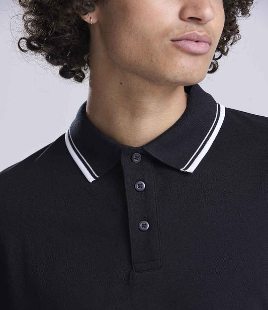 AWDis Long Sleeve Tipped 100 Polo Shirt - model image