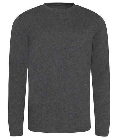 Just Ts AWDis Long Sleeve Tri-Blend T-Shirt Heather Charcoal
