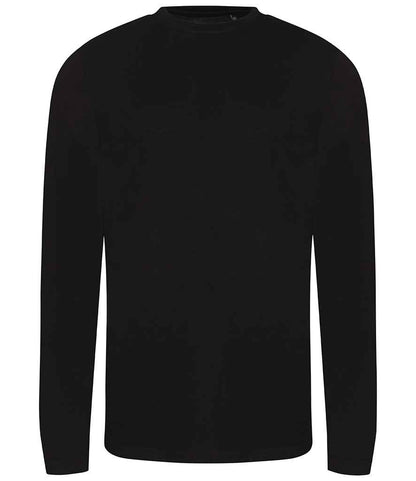 AWDis Long Sleeve Tri-Blend T-Shirt in Solid Black