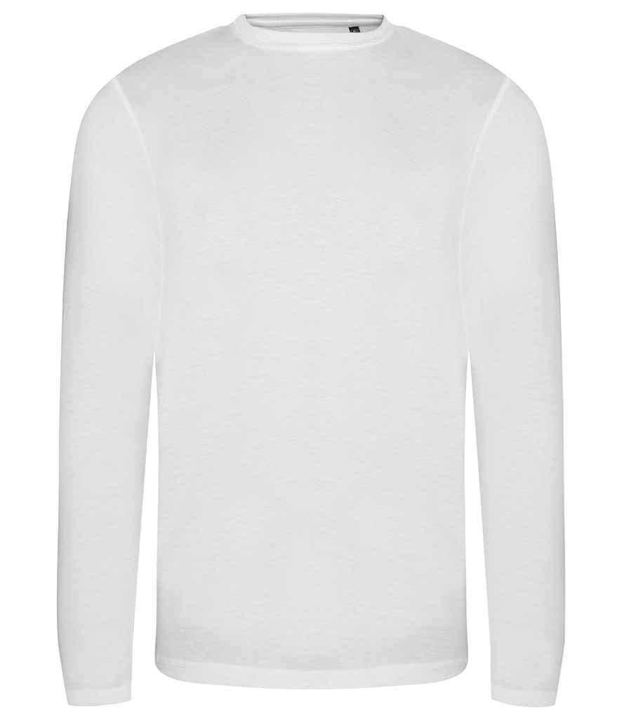 AWDis Long Sleeve Tri-Blend T-Shirt in Solid White