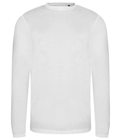 AWDis Long Sleeve Tri-Blend T-Shirt in Solid White