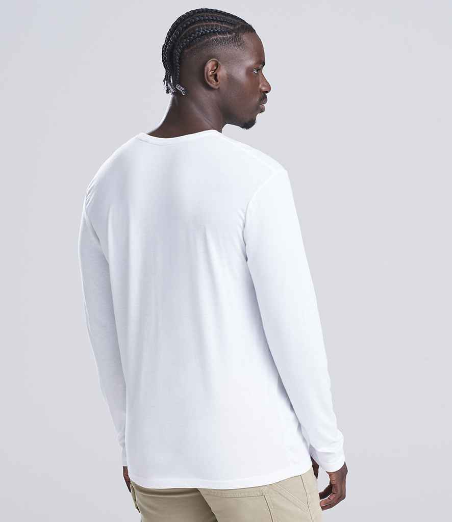 Just Ts AWDis Long Sleeve Tri-Blend T-Shirt Solid White