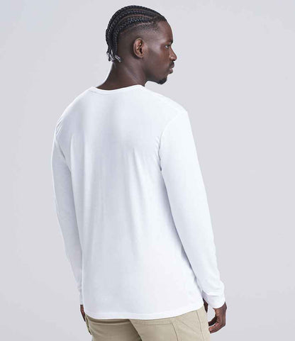 Just Ts AWDis Long Sleeve Tri-Blend T-Shirt Solid White