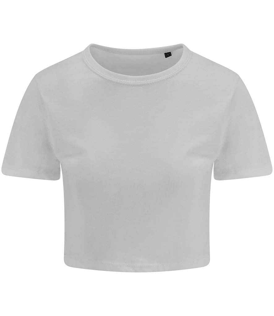 Just Ts AWDis Ladies Tri-Blend Cropped T-Shirt Solid White