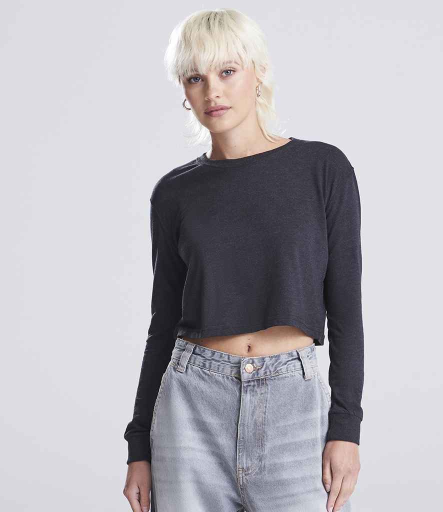 Just Ts AWDis Ladies Long Sleeve Cropped T-Shirt