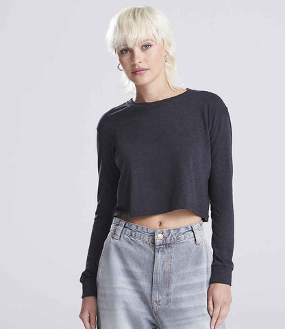 Just Ts AWDis Ladies Long Sleeve Cropped T-Shirt