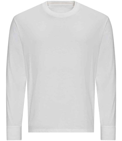Just Ts AWDis Unisex Oversize 100 Long Sleeve T-Shirt White