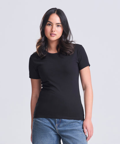 Just Ts Women's triblend T Heather Black