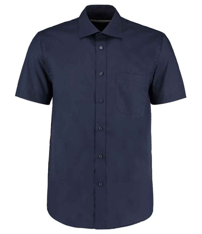 Kustom Kit Short Sleeve Classic Fit Business Shirt in Dark Navy