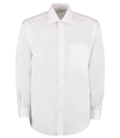 Kustom Kit Long Sleeve Classic Fit Business Shirt in White