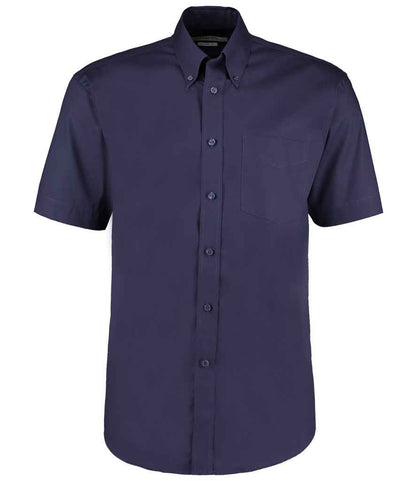 Kustom Kit Premium Short Sleeve Classic Fit Oxford Shirt in Midnight Navy