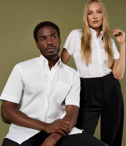 Kustom Kit Premium Short Sleeve Classic Fit Oxford Shirt - model image