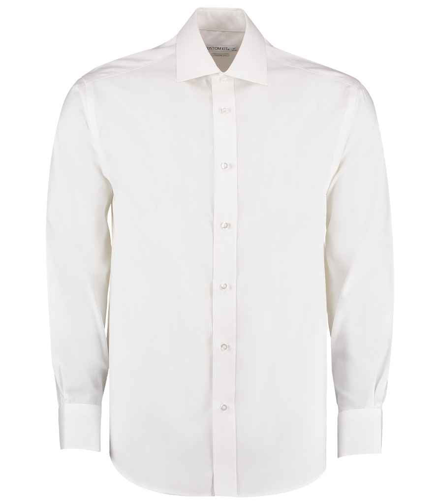 Kustom Kit Premium Long Sleeve Classic Fit Oxford Shirt in White