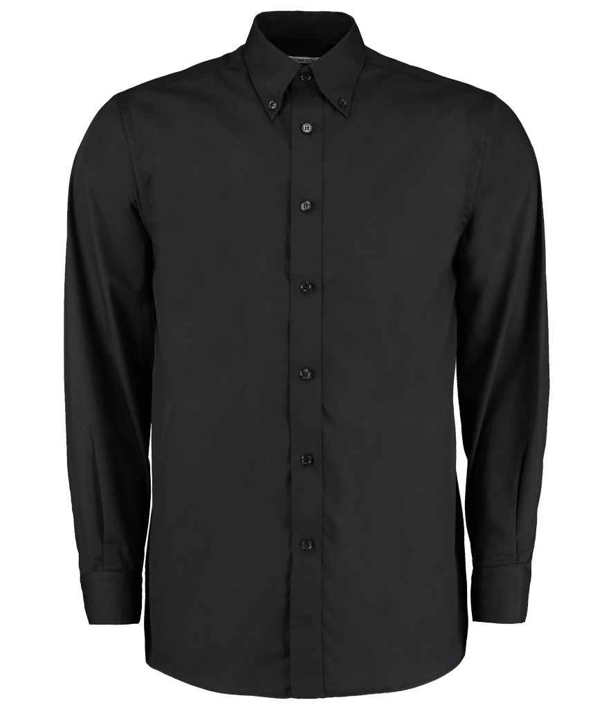 Kustom Kit Long Sleeve Classic Fit Workforce Shirt in Black