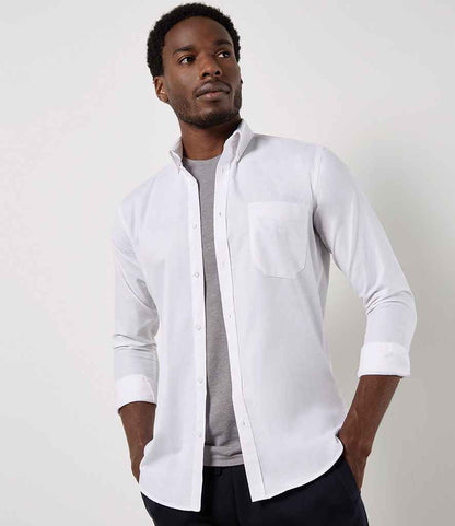 Kustom Kit Long Sleeve Slim Fit Workwear Oxford Shirt - model image