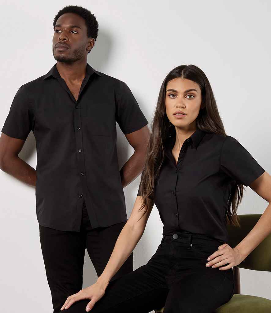 Kustom Kit Ladies Short Sleeve Tailored Poplin Shirt - model image