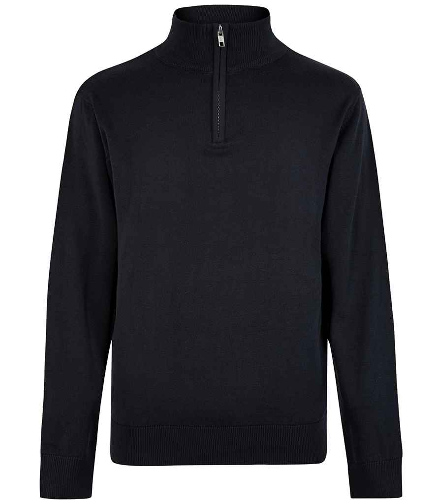 Kustom Kit Regular Fit Arundel 1/4 Zip Sweater in Navy