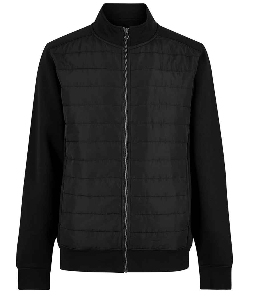 Kustom Kit Regular Fit Quilted Full Zip Sweat Jacket in Black
