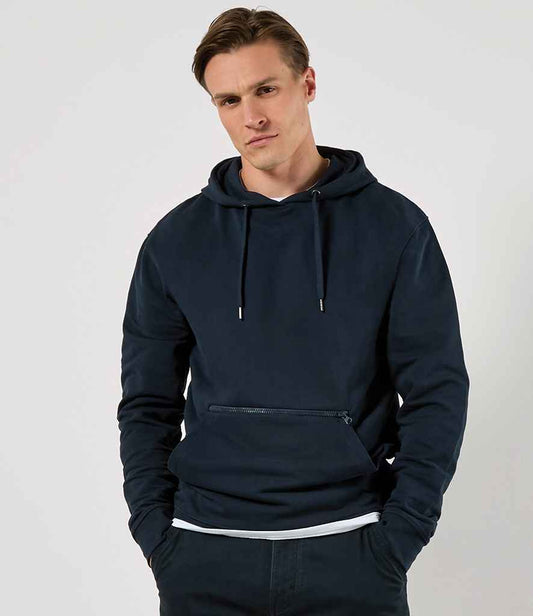 Kustom Kit Regular Fit Piqué Zipped Pocket Hoodie - Navy