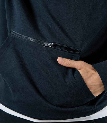 Kustom Kit Regular Fit Piqué Zipped Pocket Hoodie - model image