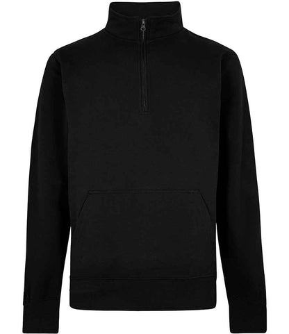 Kustom Kit Regular Fit 1/4 Zip Piqué Sweatshirt in Black