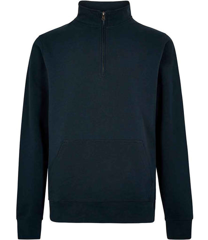 Kustom Kit Regular Fit 1/4 Zip Piqué Sweatshirt in Navy