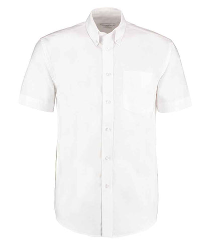 Kustom Kit Short Sleeve Classic Fit Workwear Oxford Shirt in White