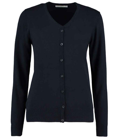 Kustom Kit Ladies Arundel Cotton Acrylic V Neck Cardigan in Navy