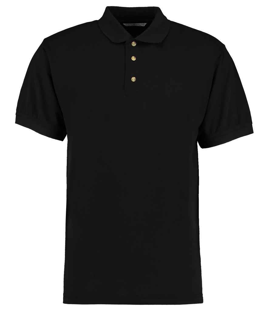 Kustom Kit Workwear Piqué Polo Shirt in Black