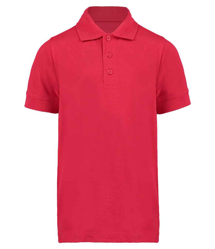 Kustom Kit Kids Klassic Poly/Cotton Piqué Polo Shirt in Red