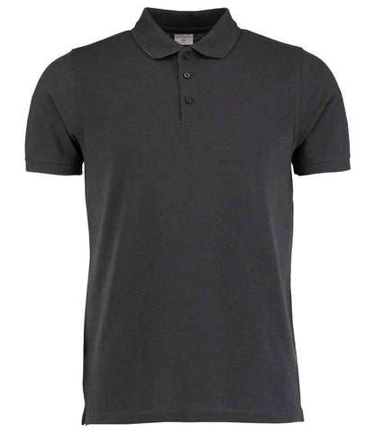 Kustom Kit Klassic Heavy Slim Fit Piqué Polo Shirt in Graphite Grey