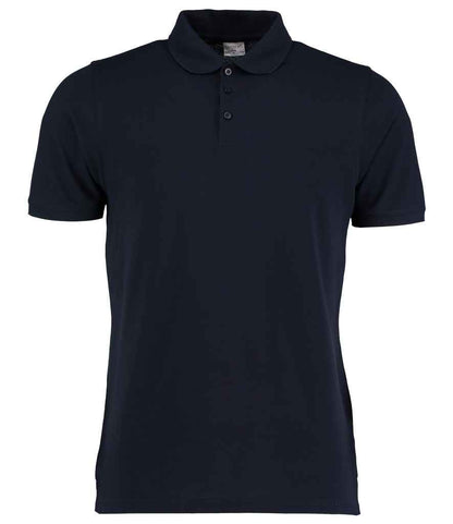 Kustom Kit Klassic Heavy Slim Fit Piqué Polo Shirt in Navy