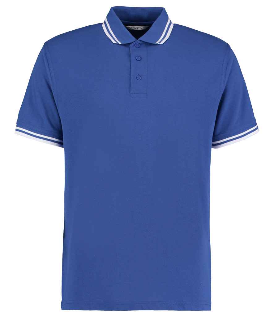 Kustom Kit Contrast Tipped Poly/Cotton Piqué Polo Shirt in Royal Blue/White