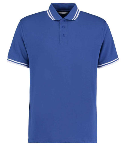 Kustom Kit Contrast Tipped Poly/Cotton Piqué Polo Shirt in Royal Blue/White