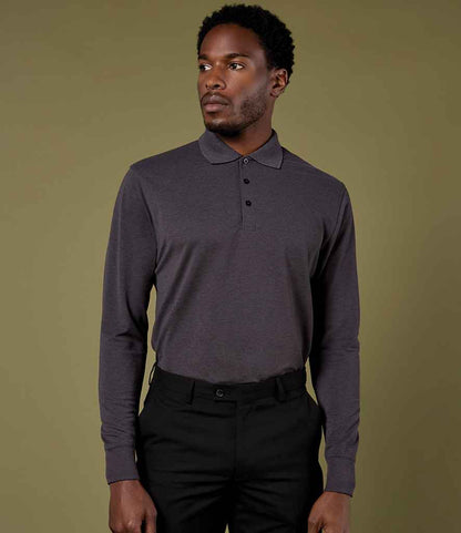 Kustom Kit Long Sleeve Poly/Cotton Piqué Polo Shirt - model image
