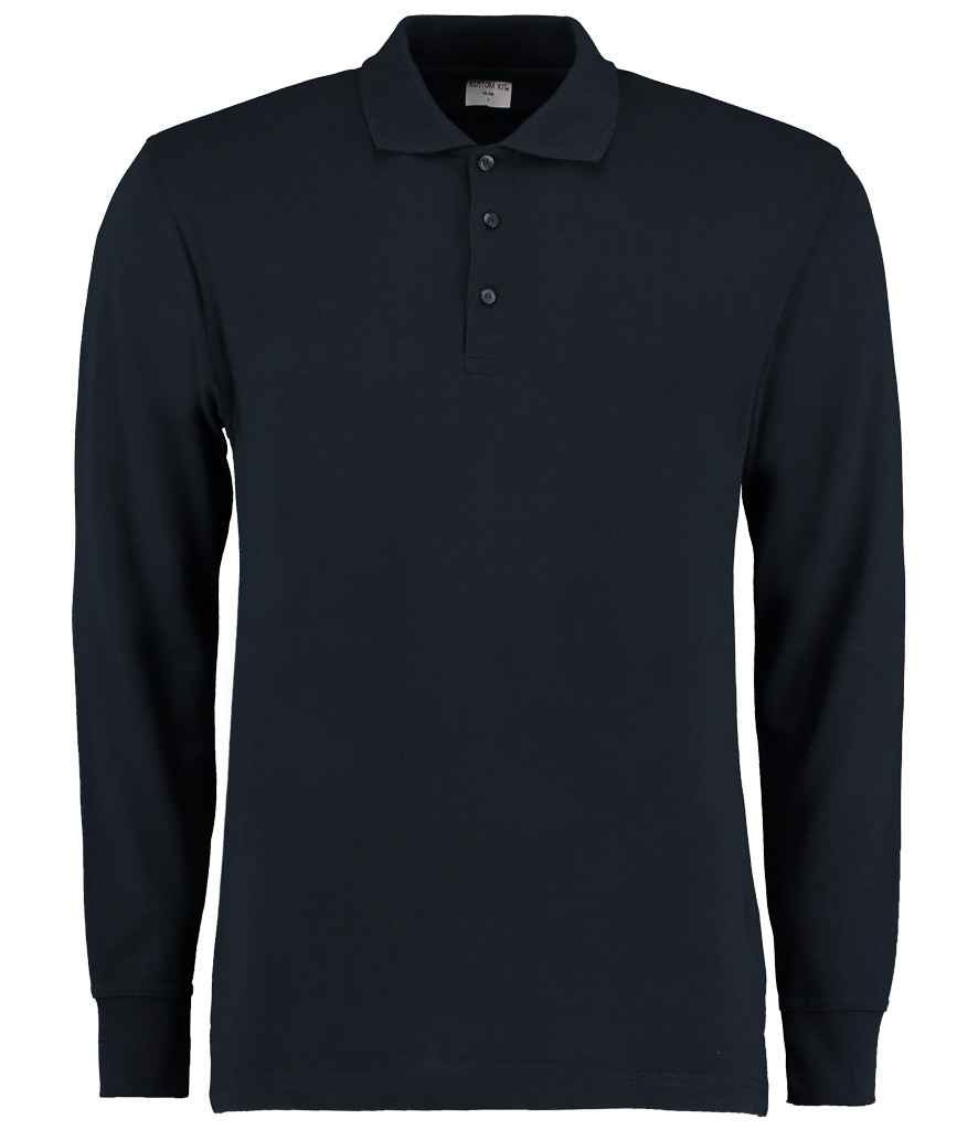 Kustom Kit Long Sleeve Poly/Cotton Piqué Polo Shirt in Navy