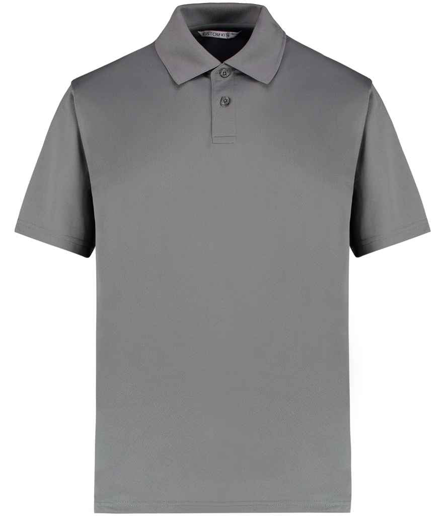 Kustom Kit Regular Fit Cooltex® Plus Superwash® 60°C Piqué Polo Shirt in Charcoal